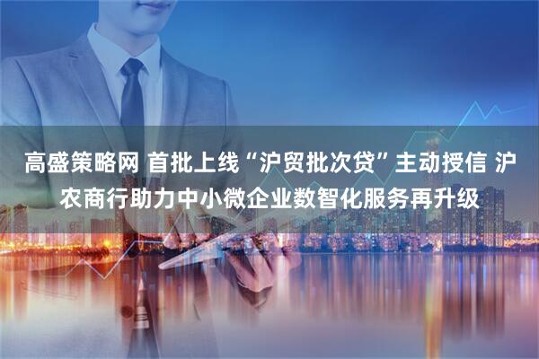 高盛策略网 首批上线“沪贸批次贷”主动授信 沪农商行助力中小微企业数智化服务再升级